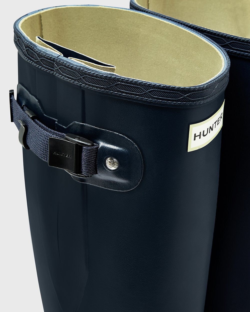 Men Hunter Norris Field Side Adjustable | Tall Rain Boots Navy | NZ-21583-DTIQ